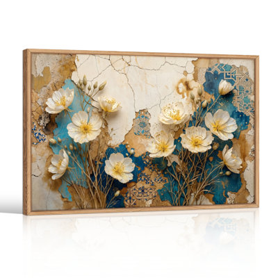 Ensemble d'une toile mosaïque florale