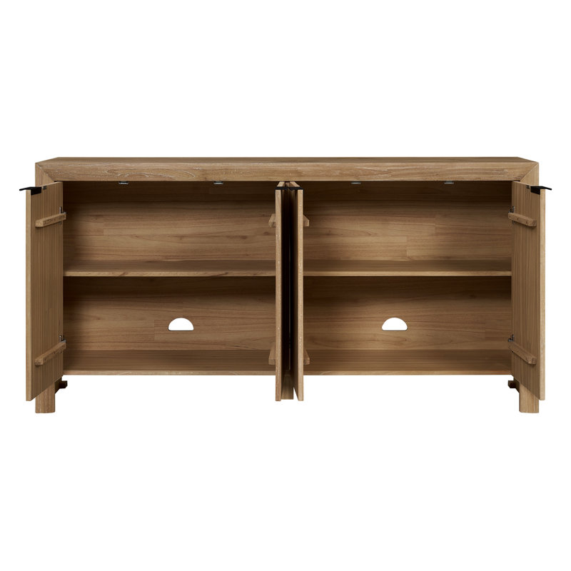 Aahil Herringbone 4-Door Sideboard, Light Natural