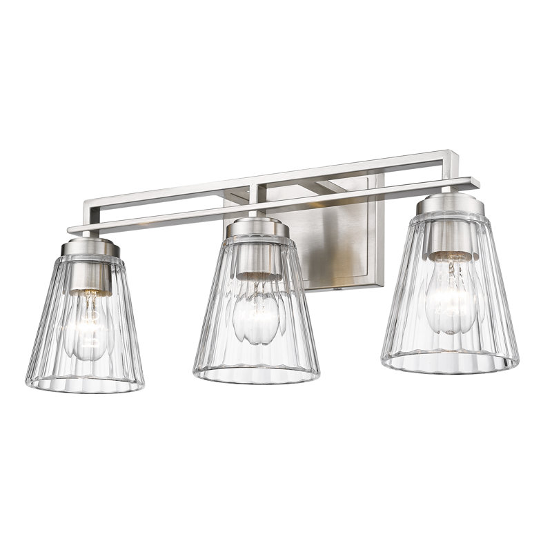 Éclairage pour meuble-lavabo 3 lumières Babrak, Nickel brossé