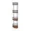 Organisateur de tablettes de rangement de salle de bain à 4 niveaux avec accents en bois d'acacia noir mat-1255007569