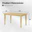 Table de salle à manger 55 po en bois naturel, table d'appoint en bois massif pour 2 à 4 personnes, table de ferme rectangulaire avec pieds tournés classiques pour la cuisine, la salle à manger et le coin-repas