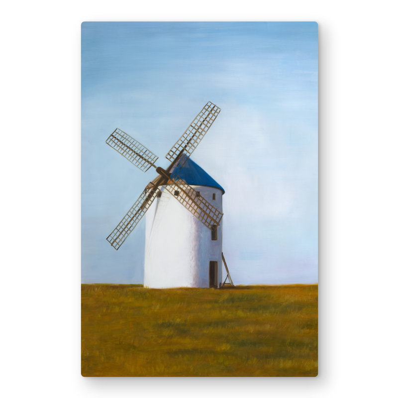 Big Windmill - White Office Metal Print for Home Decor