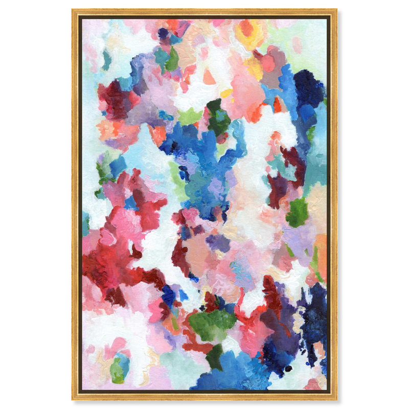 Art Remedy Coastal Abstracts, toile, couleur audacieuse tourbillonnante, Cadre flottant doré, H 16 po x l 11 po