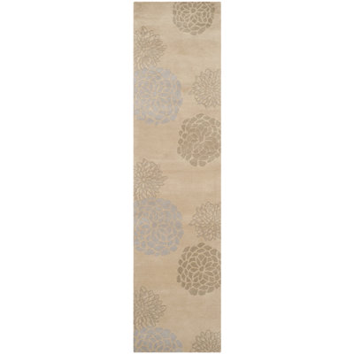 Tapis floral en laine touffeté à la main Kenney