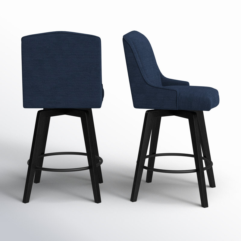 Annelotte 26'' Swivel Counter Stool, Midnight Blue