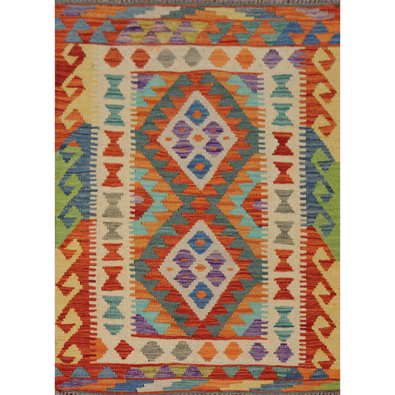 Multolor Wool Kilim Oriental Rug 3x4