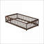 Lit plateforme simple en bois d'hévéa avec garde-corps de sécurité, sans sommier, espresso pour espaces compacts-289984804-289984806