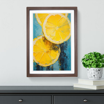 Sliced Lemon No.2 - Single Picture Frame Print on Wood