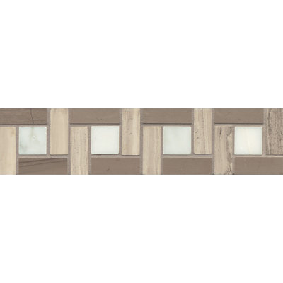 Maison 2.5" x 9.5" Border Tile in Grey/Brown