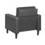 Chaise longue moderne en similicuir gris foncé-1260971316