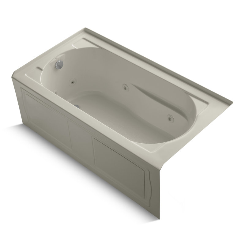 Devonshire Alcove 60" x 32" Whirpool Bathtub, White, Left