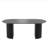 79" Oval Dining Table Duble Pedestal Dining Table Seats 6 Solid Wood Kitchen Table-1787522056