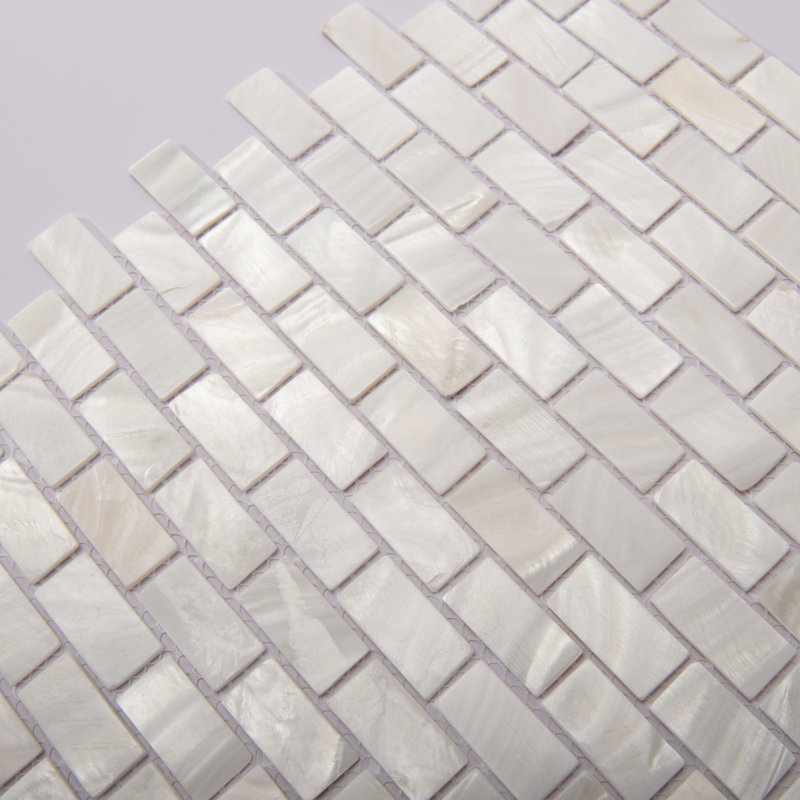  Carreau de mosaïque en coquille de nacre naturelle 12 po x 12 po, paquet de 10, Blanc
