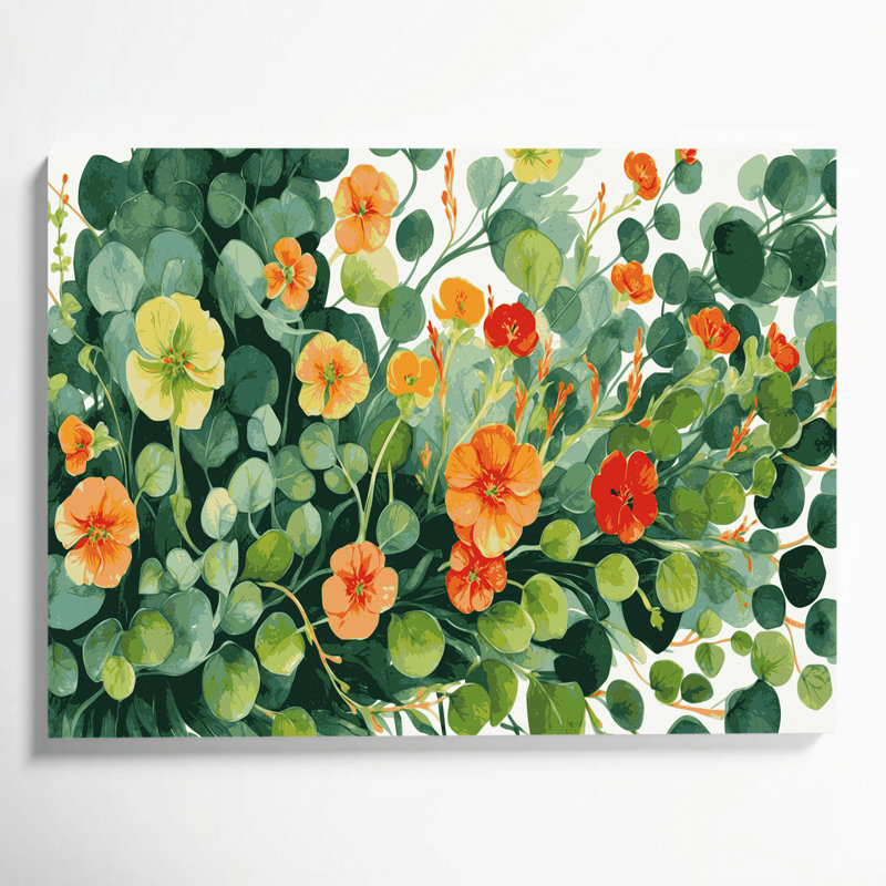 Art mural sur toile légumes vert capucine, H 24 po x l 36 po