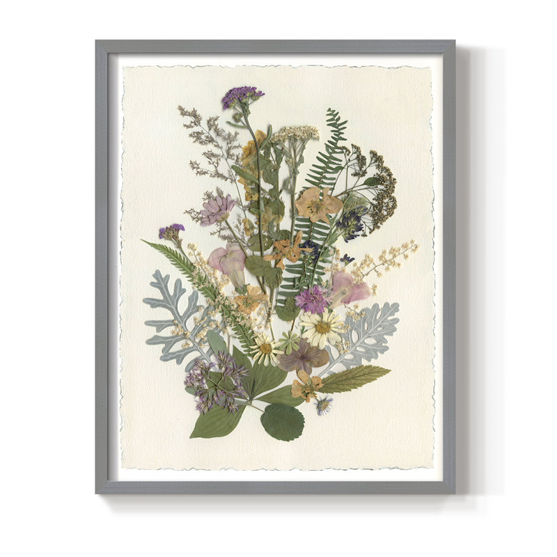 Organic Bouquet I, reproduction encadrée - bois massif, Gris, H 15 po x l 12 po