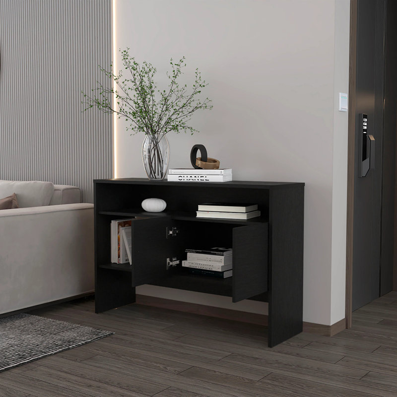 Console avec deux portes, Noir