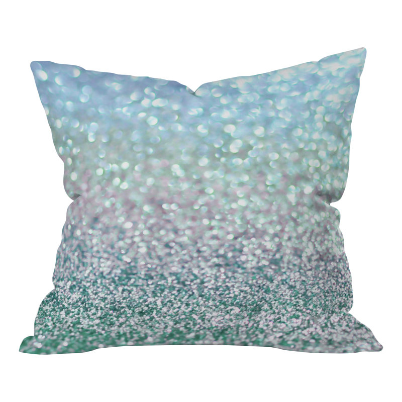 Coussin décoratif tissé snowfall, 20 po x 20 po, Brume bleu