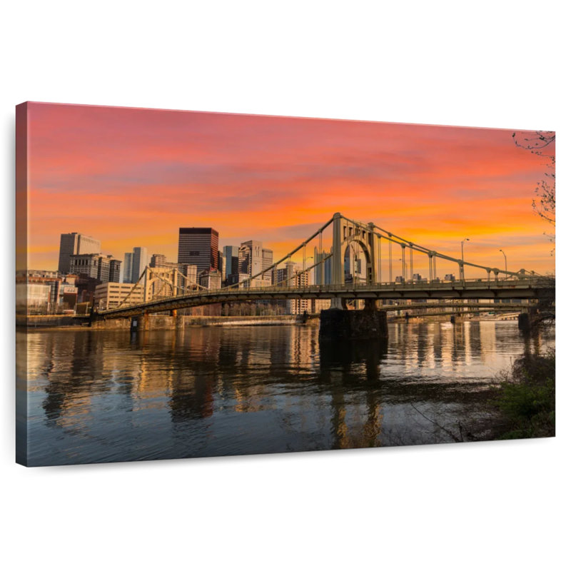 Nicci Urban Pittsburgh, coucher de soleil sur l'horizon, H 8 po x l 12 po