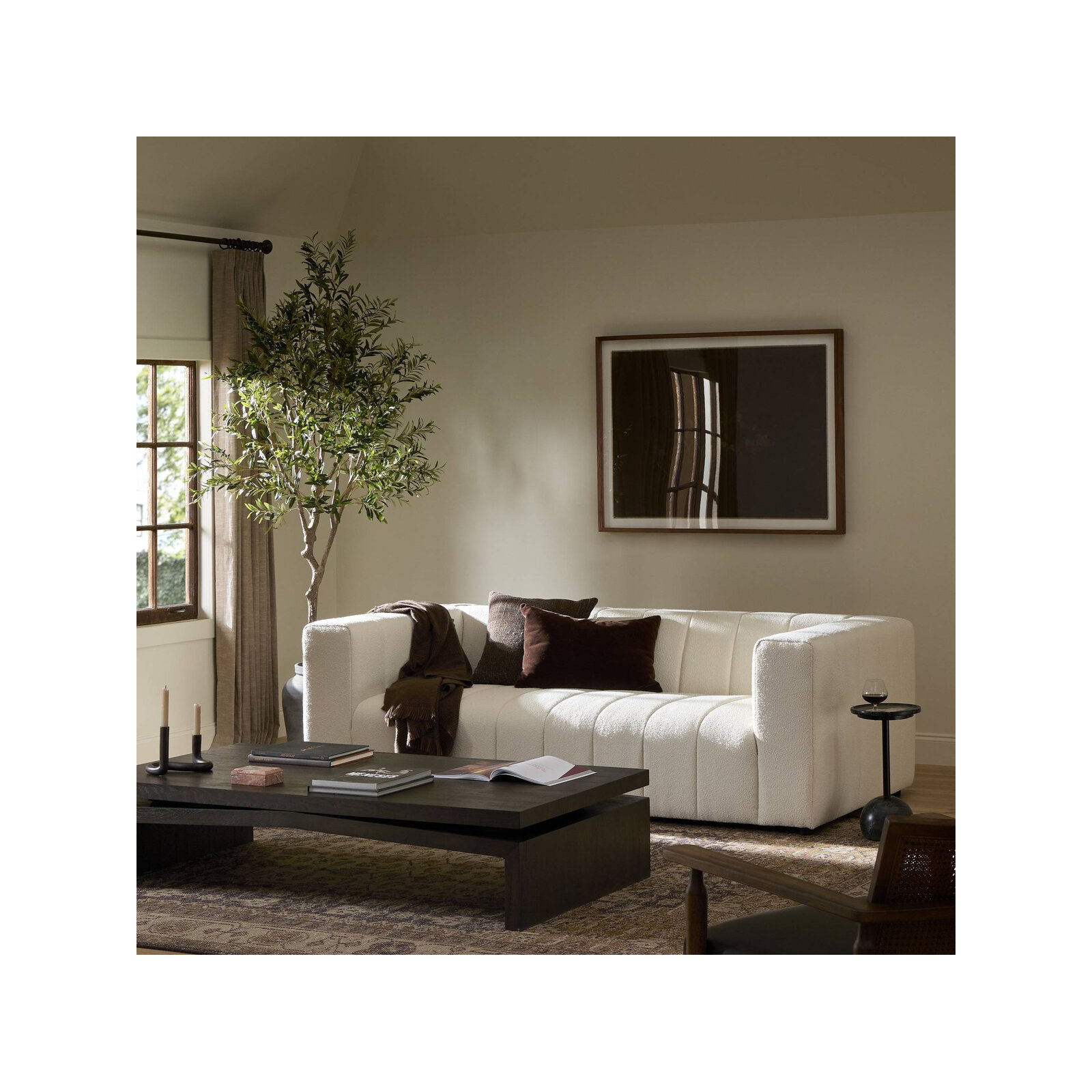 Bowry 89'' Upholstered Sofa, Fayette Cloud