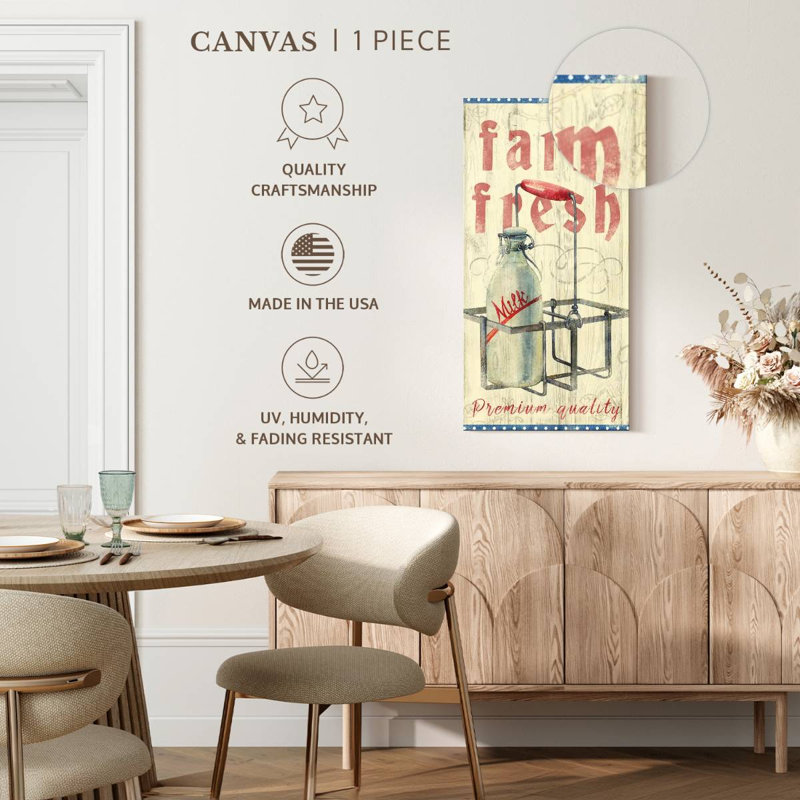 Farm Fresh Milk - reproduction sur toile tendue, H 54 po x l 27 po x P 1,25 po