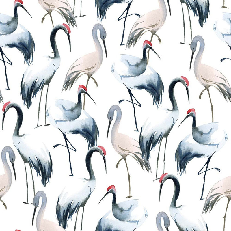 Blue Storks Wallpaper, 832cm W x 254cm L