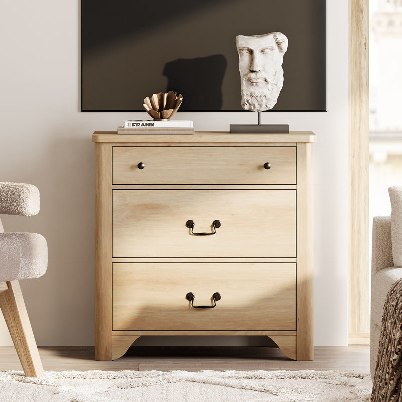 Haikey TV Stand For Tvs, Wood Entertainment Center With 3 Drawers, TV Console With Large Storage For Living Room, Oak
