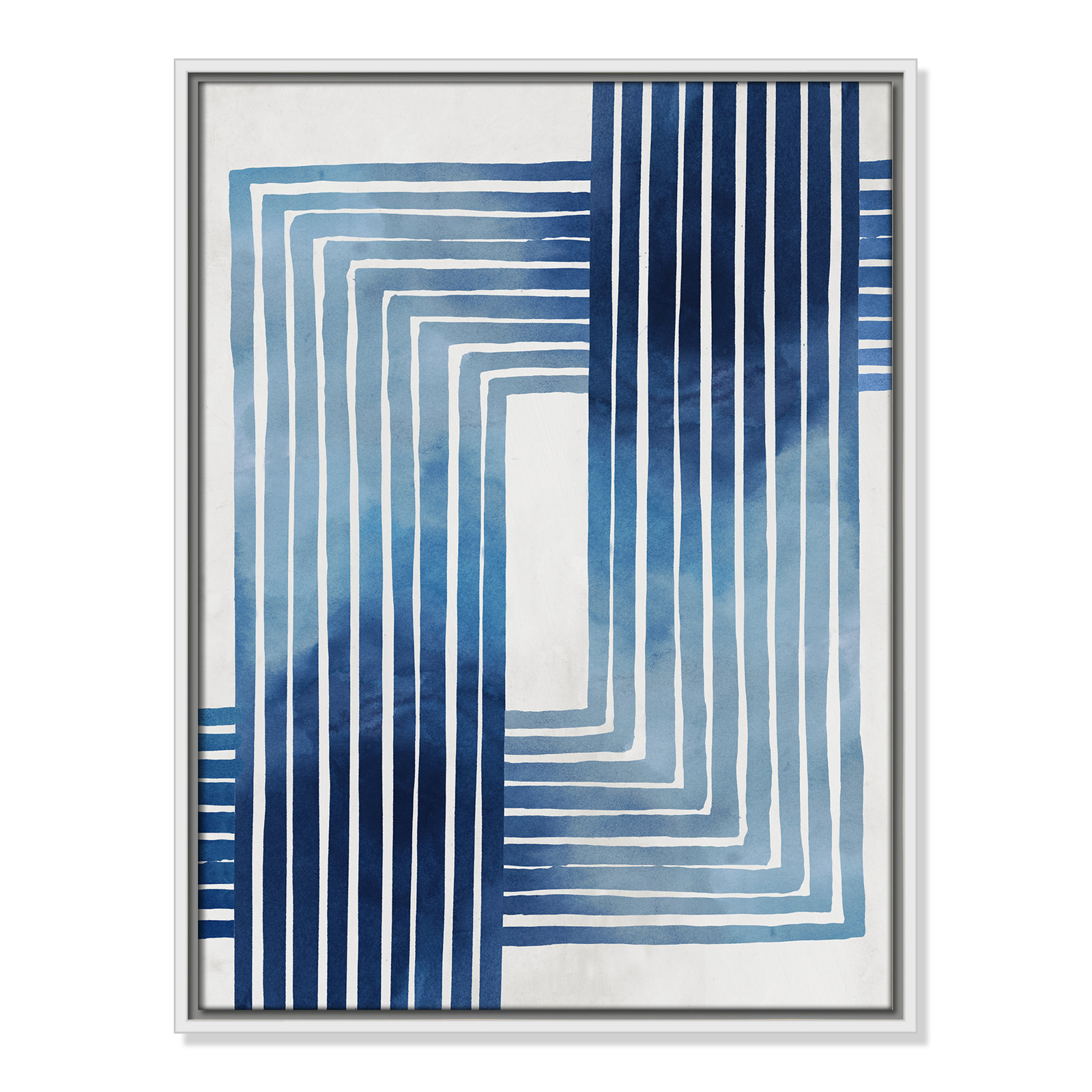 Lanny "In Unison" Painting by Eva Watts, 25.5" H x 19.5" W x 2" D, White Framed Canvas