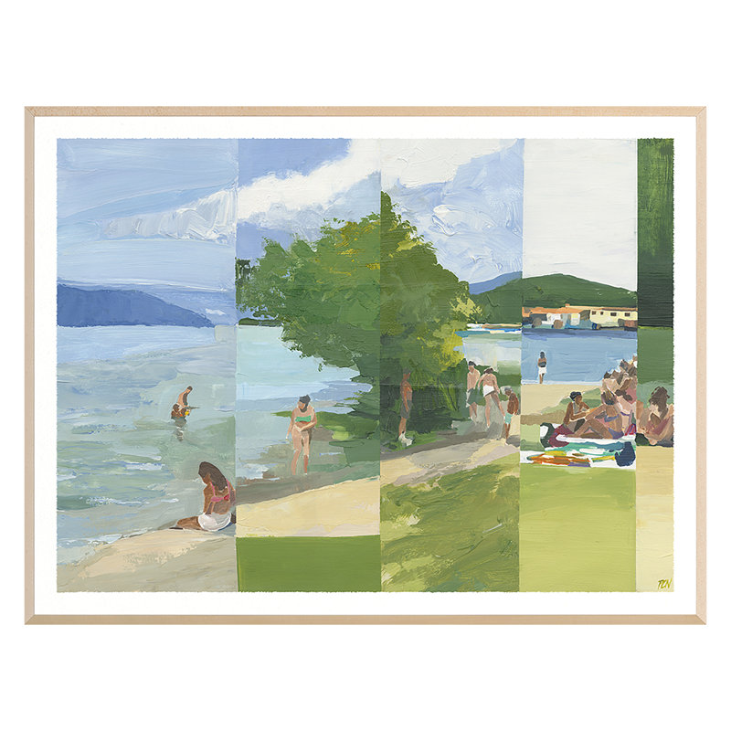 Summer Daze 3 Print by PC Ngo, Maple Framed, 27" H x 35" W