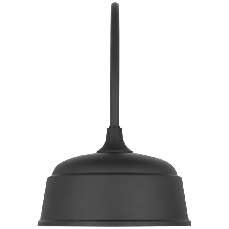 Thomas O'Brien, "Academy 19.5" Arched Mack Barn Light in Matte Black with 16" Green Rockhouse Shade, Black