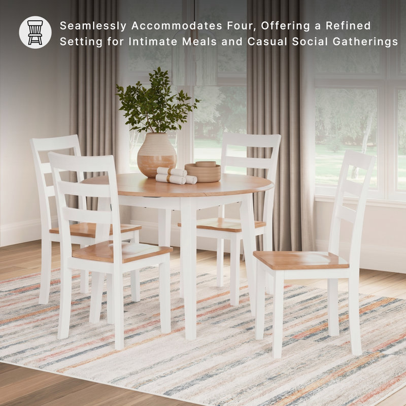 Malkin Dining Drop Leaf Table, White