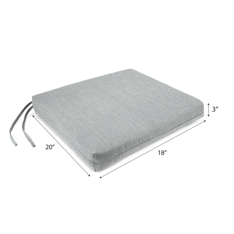 18" x 20" Outdoor Seat Cushion with Ties (Set of 2), Brown