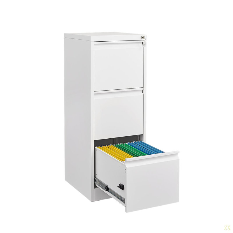 3 Drawer File Cabinet With Lock Metal Vertical File Storage Cabinet Office Home Steel Vertical File Cabinet For A4 Legal/Letter Size Narrow File Cabinet Locked,Assembly Required
