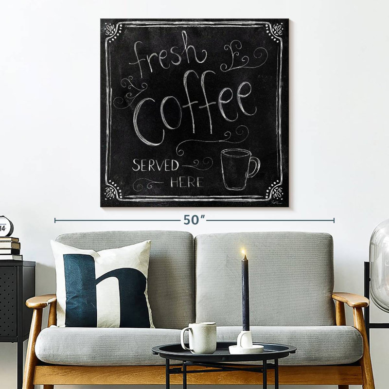 Plaque murale Kema Fresh Coffee Served Here, H 33 po x l 33 po