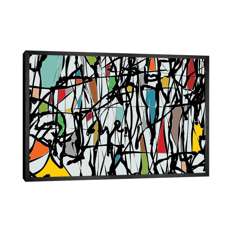 Pollock Wink III by Angel Estevez - Print on Canvas, 66.04 cm H x 45.72 cm W, Black Framed