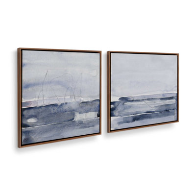 Indigo Drift, ensemble de 2 impressions sur toile
