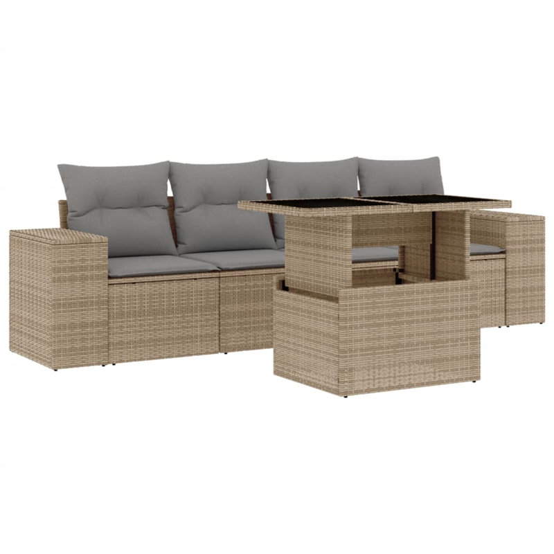  Garden Sofa Set Beige, Light Grey