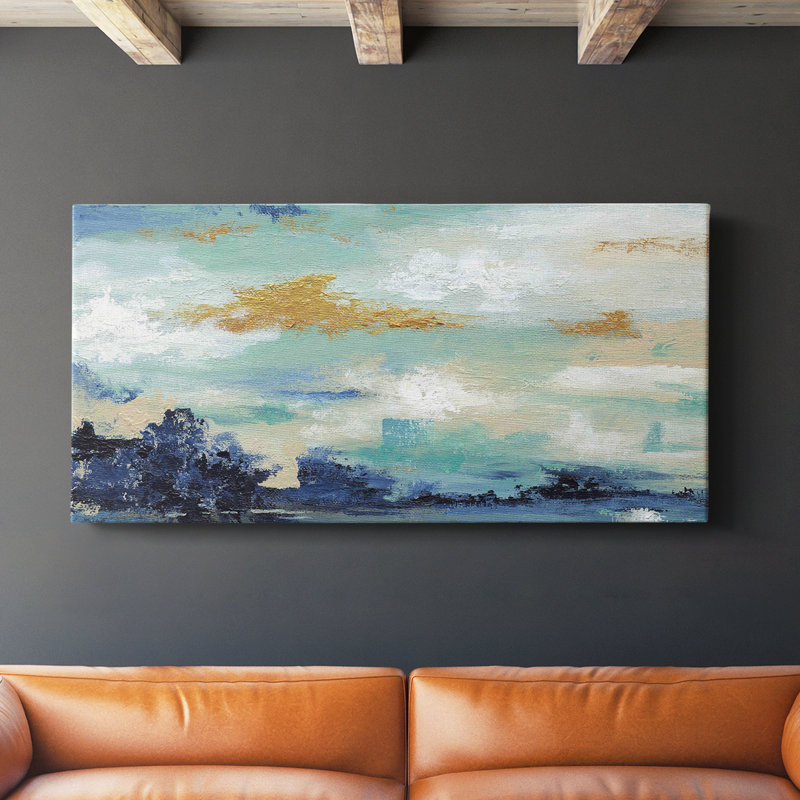 Sea Isle I - Toile tendue avec châssis - Prêt à accrocher, H 24 po x l 48 po