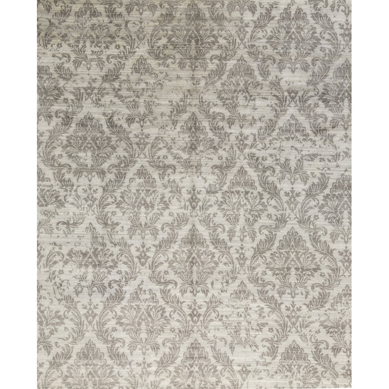 Tapis gris de haute qualité noué à la main