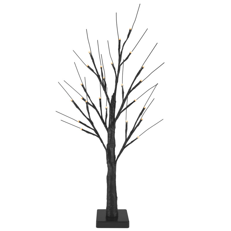 Arbre d'Halloween 24 po avec lumières DEL blanc chaud 24 po