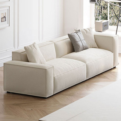 Canapé modulaire en velours blanc