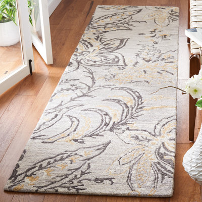 Bochov Hand Tufted 0.8 Wool 0.2 Cotton Floral Rug