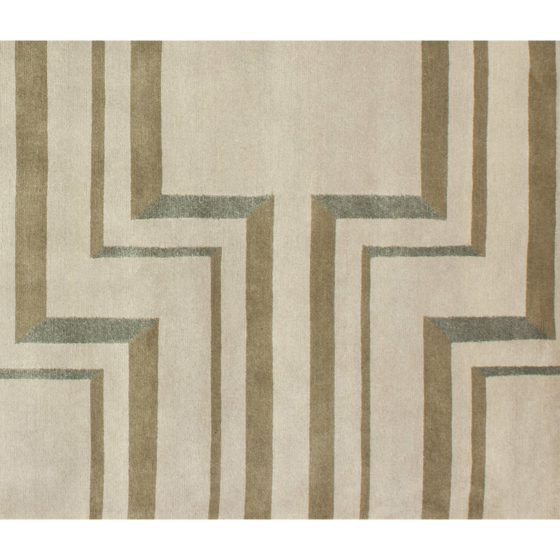 Geometric Area Rug in Beige/Brown, Rectangle 6' x 9'