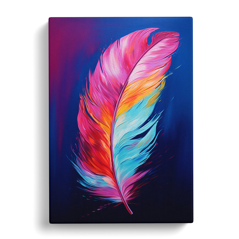 Feather Gestural No.2 - Wrapped Canvas, 60cm H x 40cm W x 3cm D
