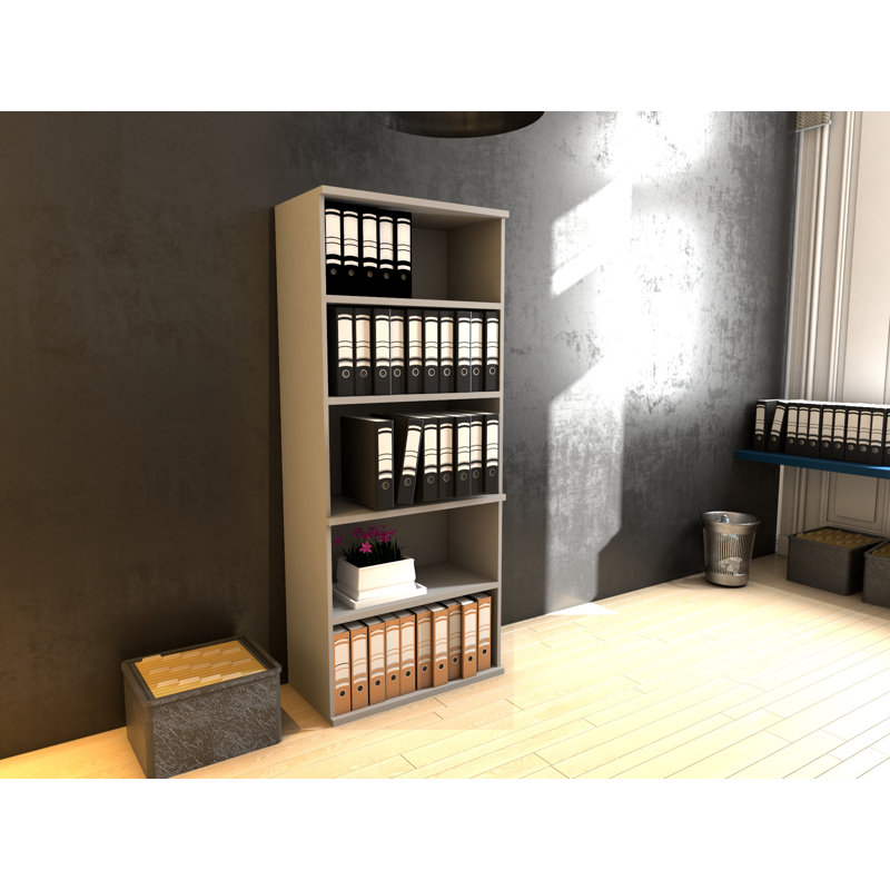 Favela 193cm H x 80cm W Library Bookcase, Grey