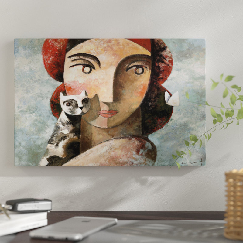La visite par Didier Lourenco, reproduction sur toile tendue, H 18 po x l 26 po x P 1,5 po, Toile tendue, Pas de tapis