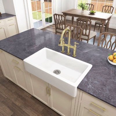 Évier de cuisine en céramique blanche avec bols profonds et conception durable pour les cuisines modernes L 30 po x l 19 po