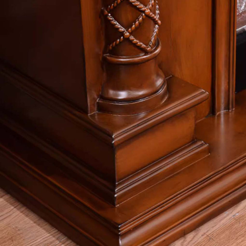 American Vintage Style Carved Fireplace