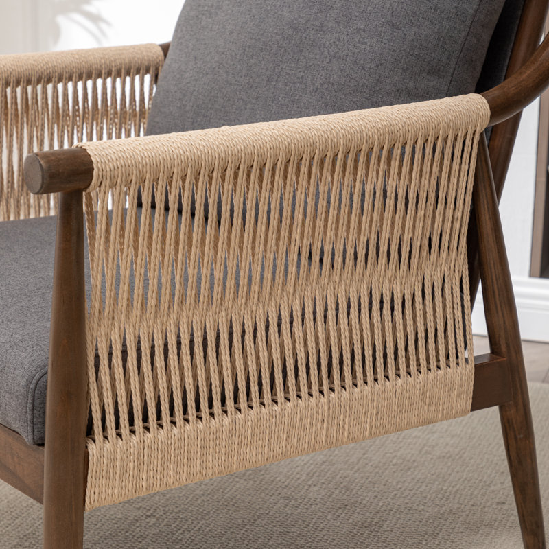 Fauteuil rembourré Radira, Polyester gris