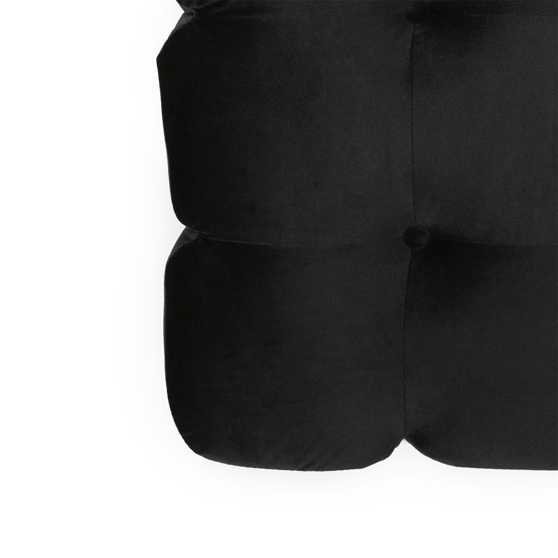 Tufted Rectangle Cocktail Ottoman, Black