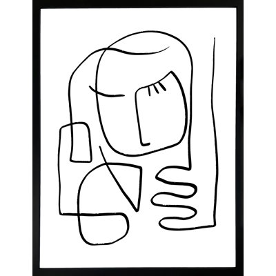 Continual Line Drawing Abstract Scandi Minimalist - Single Picture Frame Print